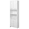 Basicwise Modern White Standing Bathroom Tall Linen Tower Storage Cabinet, Wide QI004475L.WT - alternate 1